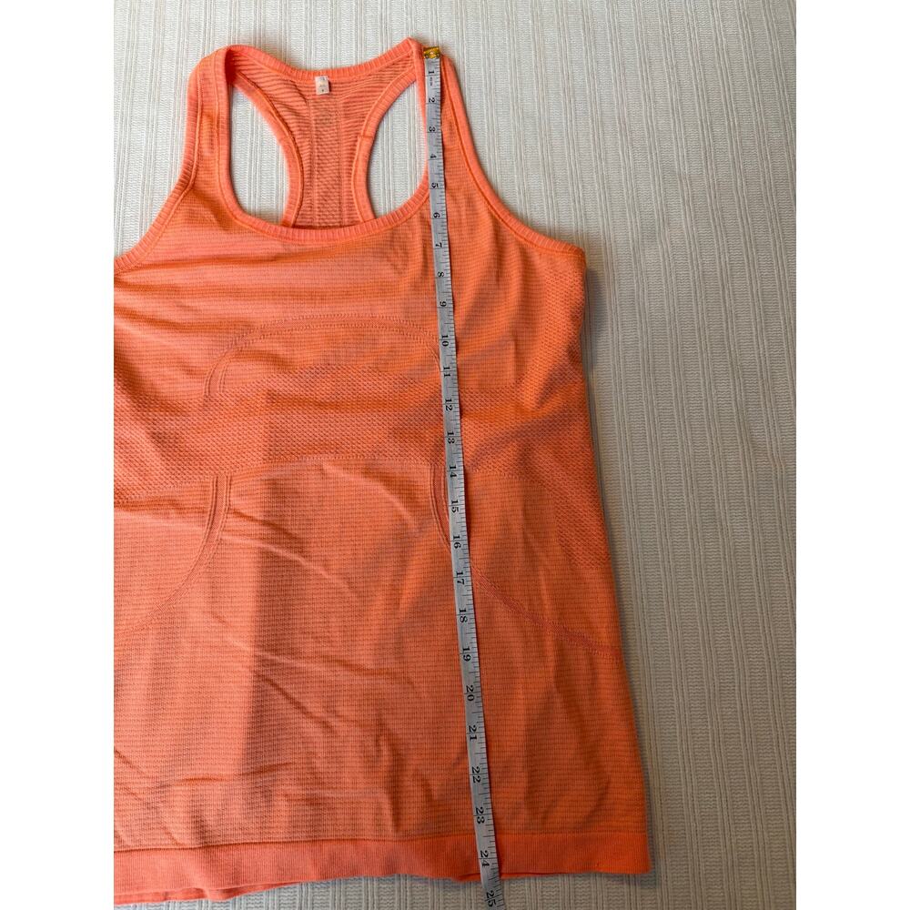 Lululemon Swiftly Tech Racerback Tank Top Orange Size 8 - Picture 4 of 5